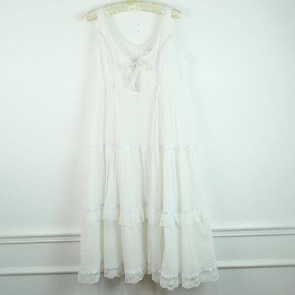 UNIF Dresses & Skirts - Unif Bobbin Dress Size XL Tiered Cottagecore Fairy Dollette Milkmaid Dainty Midi